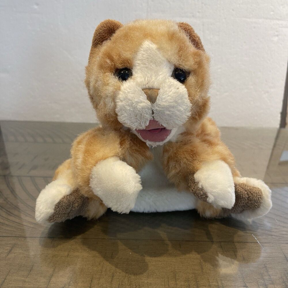Folkmanis Orange Tabby Cat Kitty Hand Puppet Plush Stuffed Animal Toy